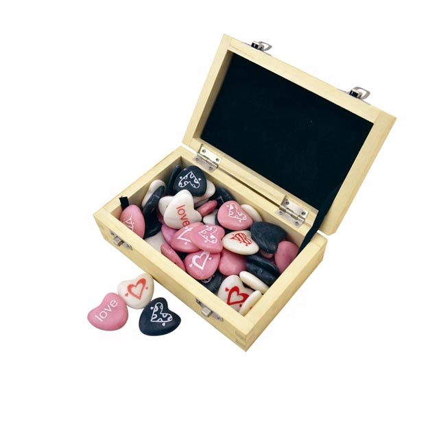 stone heart  gifts   custom engraving designs in wooden display box