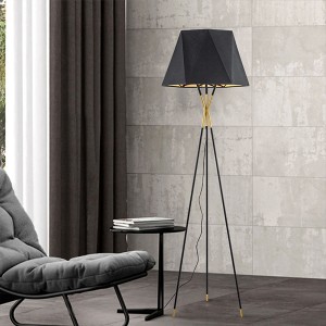 Nordic Style Black Brass Color Metal Tripod Floor Lamp HL60F04