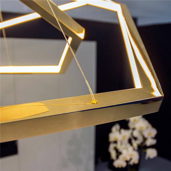 Factory Free sample Loft Chandelier - Hexagonal geometric chandelier – Haus Lighting detail pictures