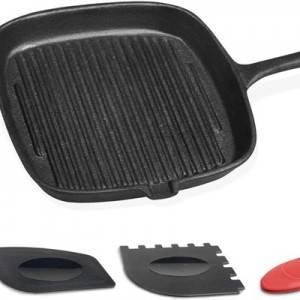 Cast Iron Frying Pan Multifunctional Pan Suitable for All Hobs Oven Safe 9.53 × 9.06 × 1.18inch