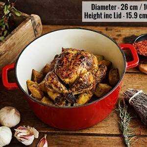 2 in 1 Enameled Cast Iron Double Dutch Oven & Skillet Lid,