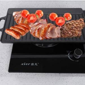 Pre-Seasoned Cast Iron Reversible Plate Portable for Kitchen, Indoor Oven Gas Stovetop Camping or Outdoor BBQ