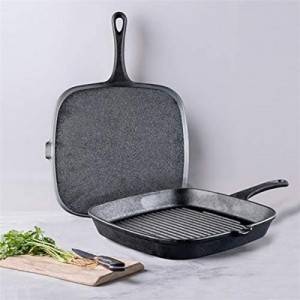 Chef’s Classic Enameled Cast Iron 9-1/4-Inch Square Grill Pan