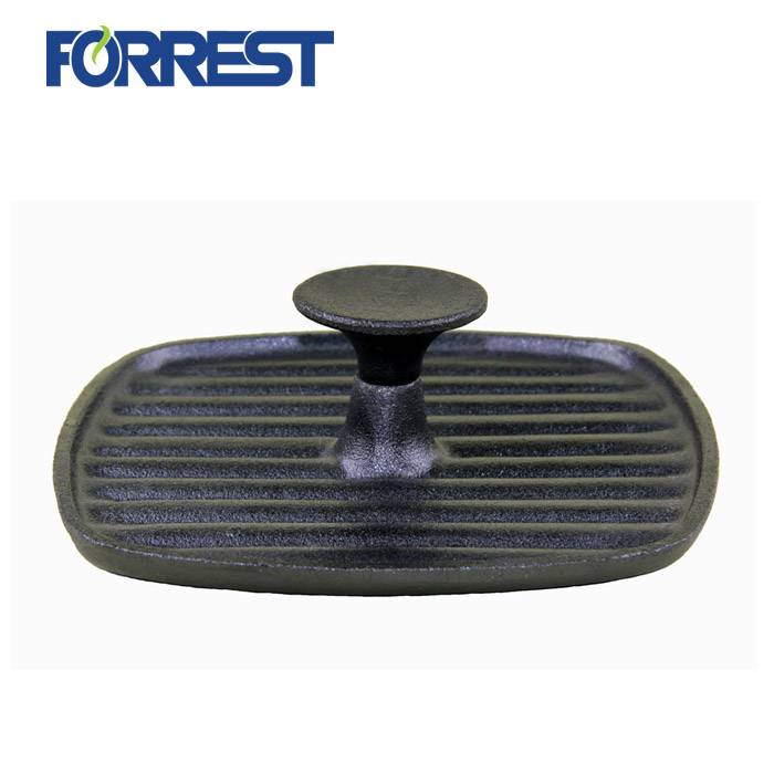 Fast delivery Cast Iron Fajita Skillet - Cast iron bacon grill press/meat press – Forrest