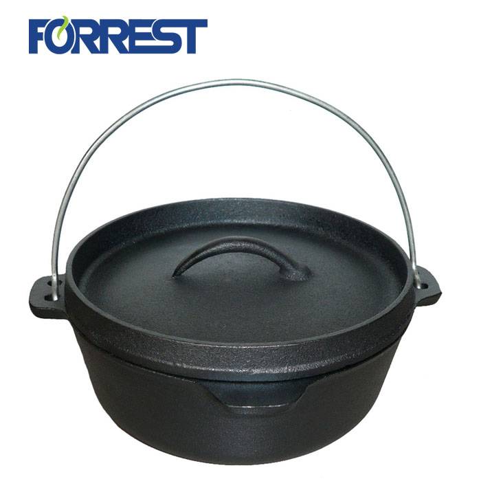 Camping cast iron pot Pre seasoned Dutch Oven with legs