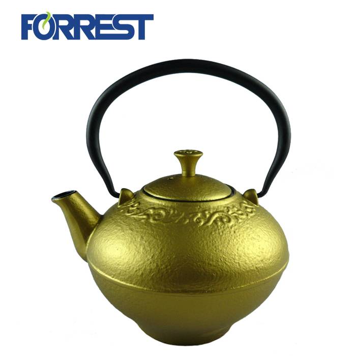 Enamel antique cast iron teapot kettle
