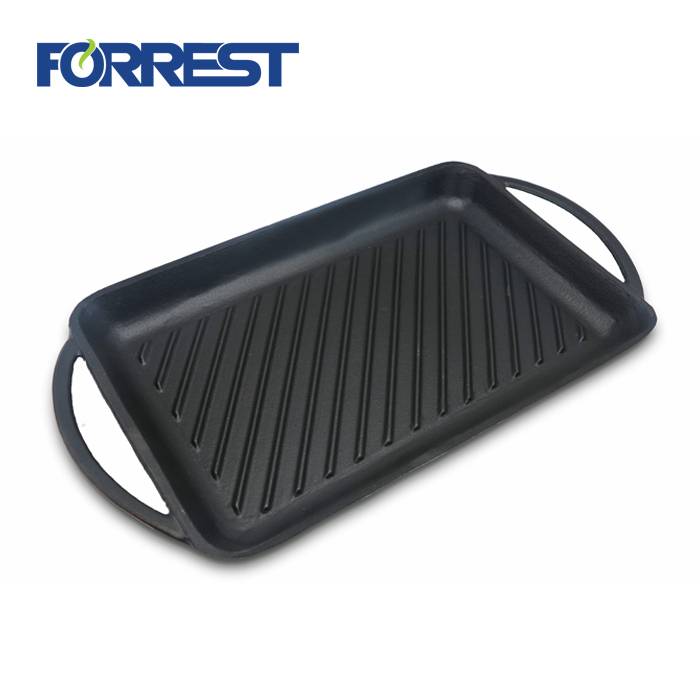 Cast iron griddle Enameled Cast-Iron Rectangular Grill Pan with Loop Handles