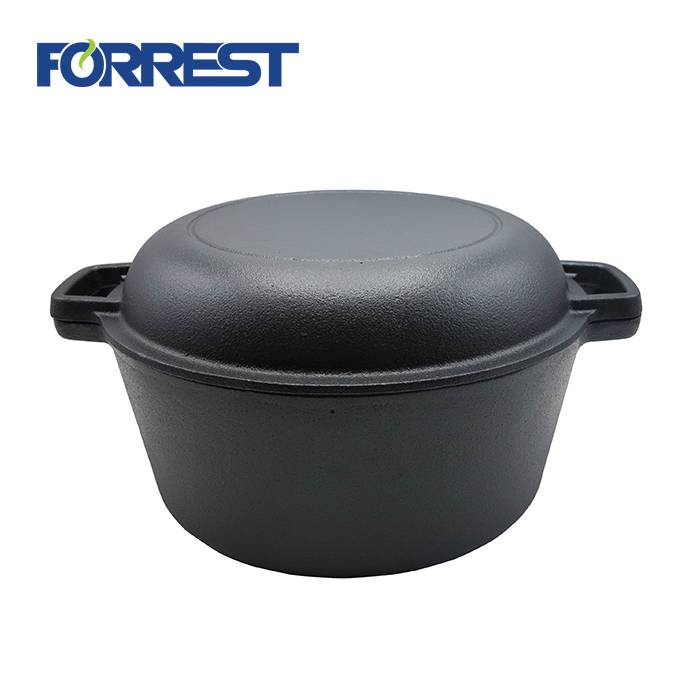 Excellent quality Cast Iron Outdoor Grill - Cast iron preseasoned double dutch oven cookware casserole – Forrest