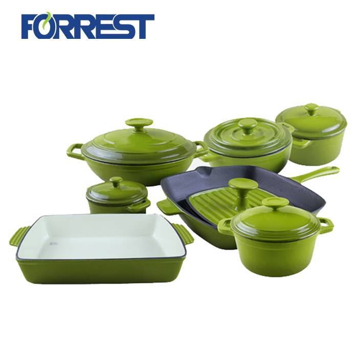 Discount Price Cast Iron Fry Pan With Handle - Cast iron enamel kitchenware sets – Forrest