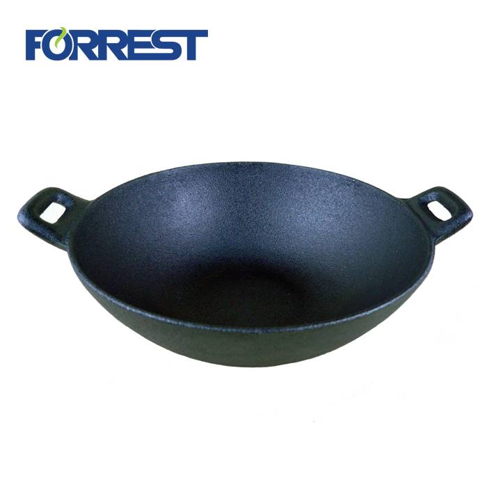 Cast iron wok pan support coolware sets preseasoned woks