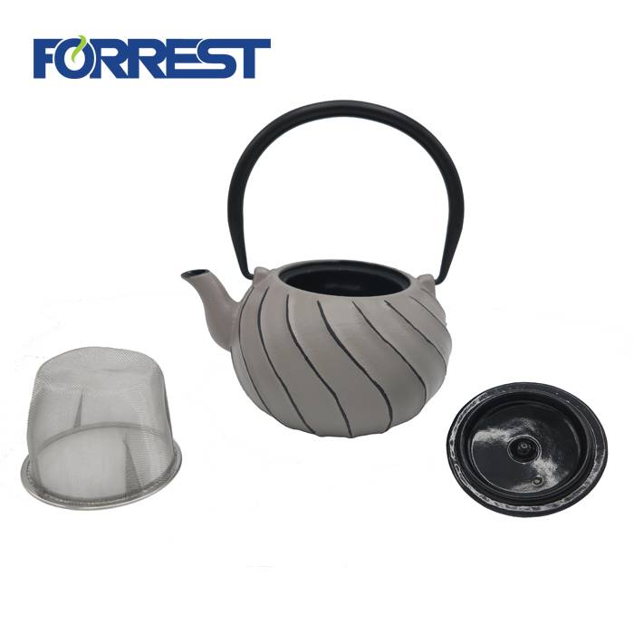 Factory New Design  antique japanese Enamel cast iron teapot kettle With Stainless Steel Tea Strainer