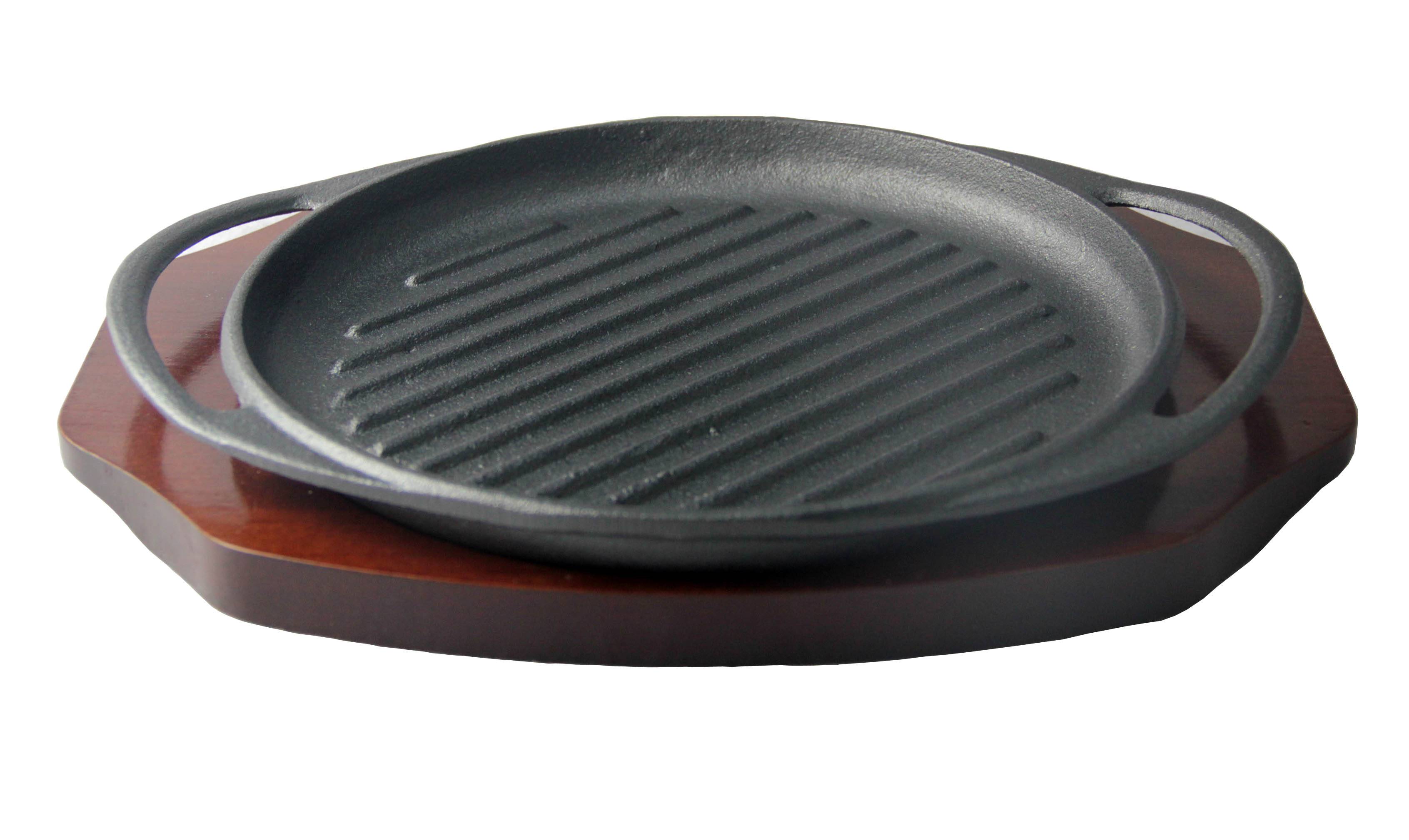 USA hot sell Round Diameter 25.5cm 2.2kg Preseasoned or Enamel cast iron BBQ Grill cookware FDA Eurofins approved