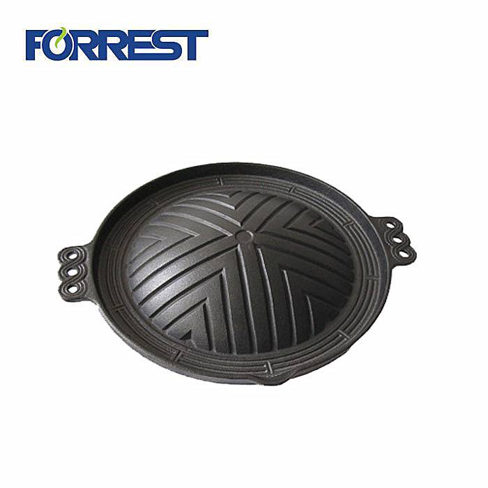 Factory wholesale Large Size Cast Iron Skillet - Korean cast iron barbecue charcoal grill pan – Forrest