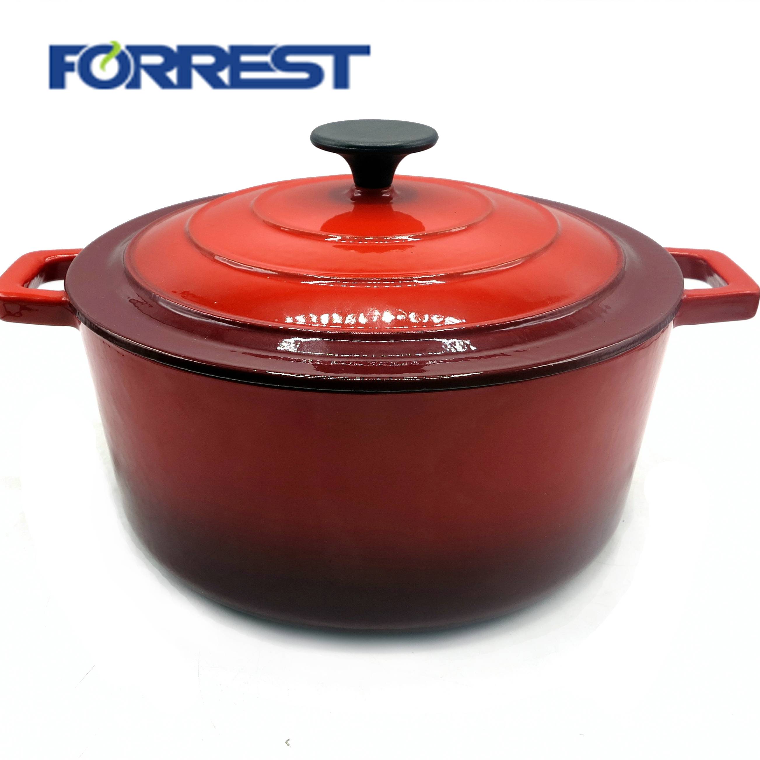 Low MOQ for Enamel Cast Iron Casserole Sets - Amazon Hot sale  enamel cookware set insulated food warmer cast iron casserole for kitchen cooking delicious food dia 25.5CM – Forrest