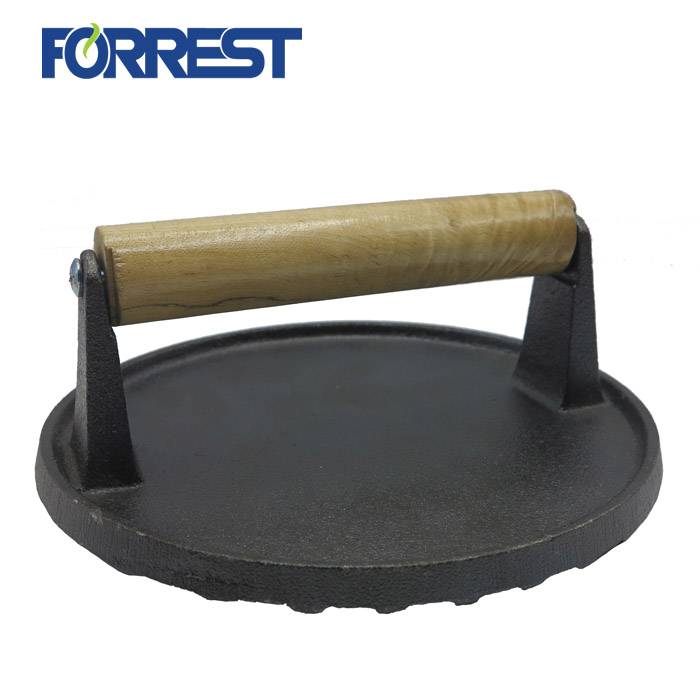 Big Discount Cast Iron Round Frying Pan - Round Cast Iron Steak Grill Press – Forrest