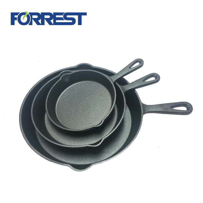 Factory For Black Teapot With Handle - Hot sale cast iron fry pan skillet cookware set with FDA LFGB approved – Forrest