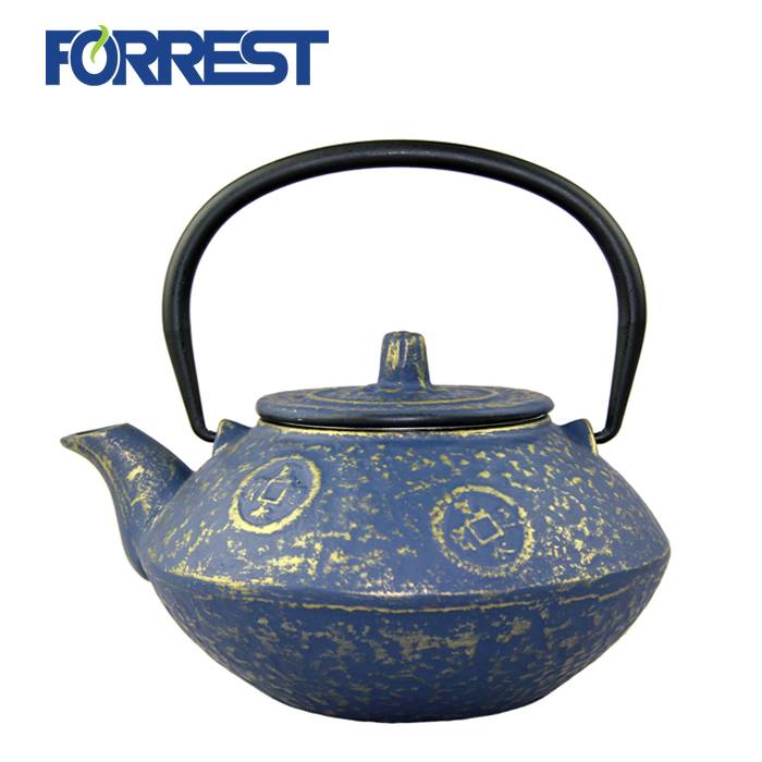 Antique Enamel Chinese Cast Iron Teapots