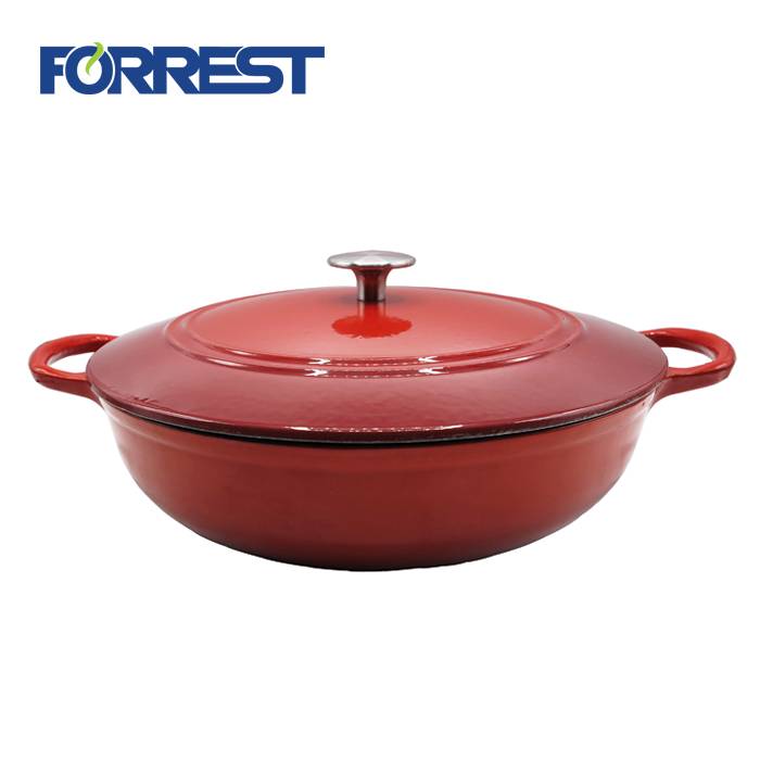 China Cheap price Enamel Cast Iron Cookware Set - Amazon and Europe hot sell beautiful Cast Iron Casserole with Lid 31.5CM – Forrest