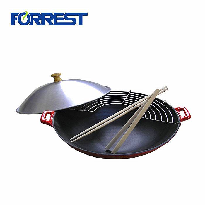 enamel cast iron wok