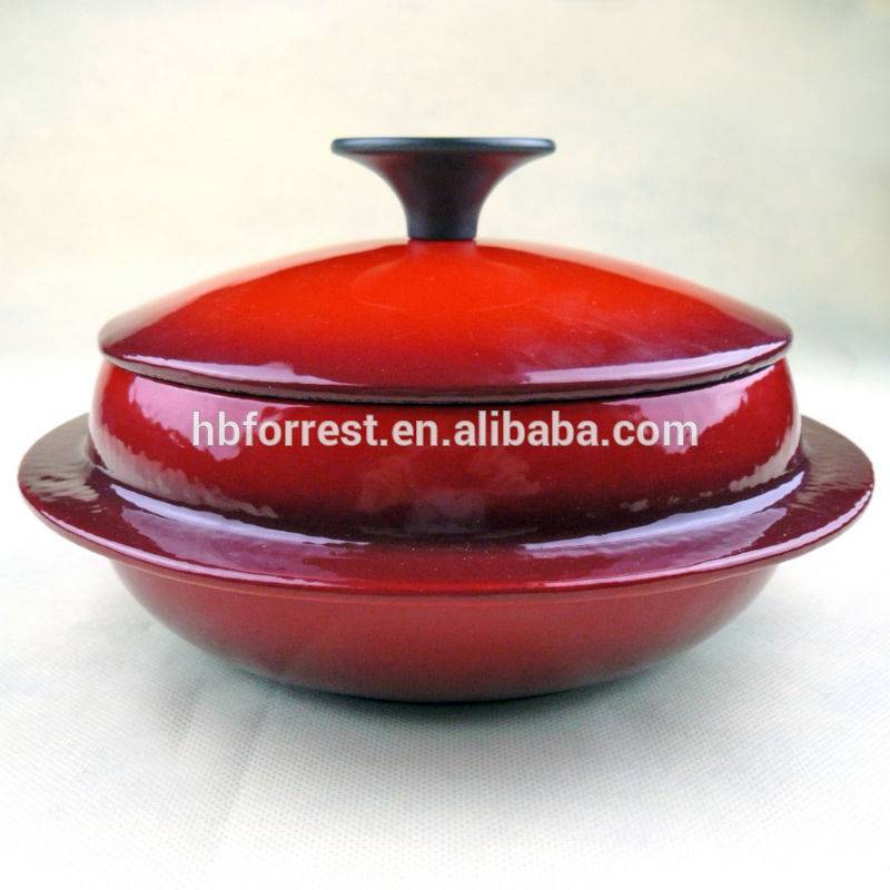 Wholesale Discount Personalized Teapot - Chinese new design enamel Cast iron two double wok casserole set – Forrest