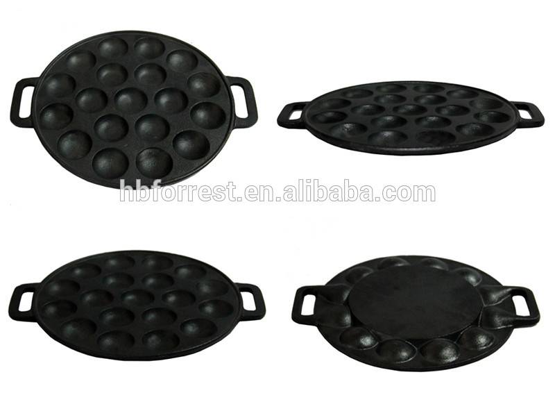 Preseasoned cast iron cookware  Bakeware takoyaki pan Baking Round Pan Cake pan 15Holes  FDA, LFGB,Eurofins approved