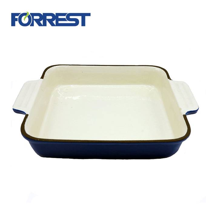 Wholesale Price China Green Cast Iron Teapot - Cast iron square roasting serving dish pan – Forrest