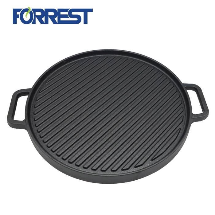 12in Preseasoned Cast Iron Griddle Grill Pan