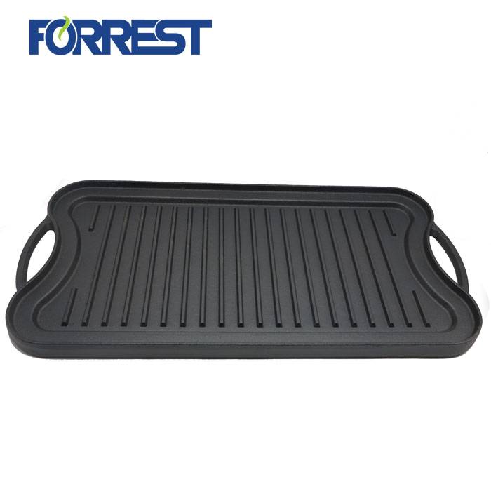 Reasonable price Round Cast Iron Fry Pan - Rectangle OEM  pre-seasoned cast iron Grill cookware cast iron grill pan – Forrest