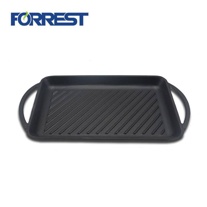 Heat-Resistant Cast Ion Rectangle Grill Plate Griddle Pan With Cookware