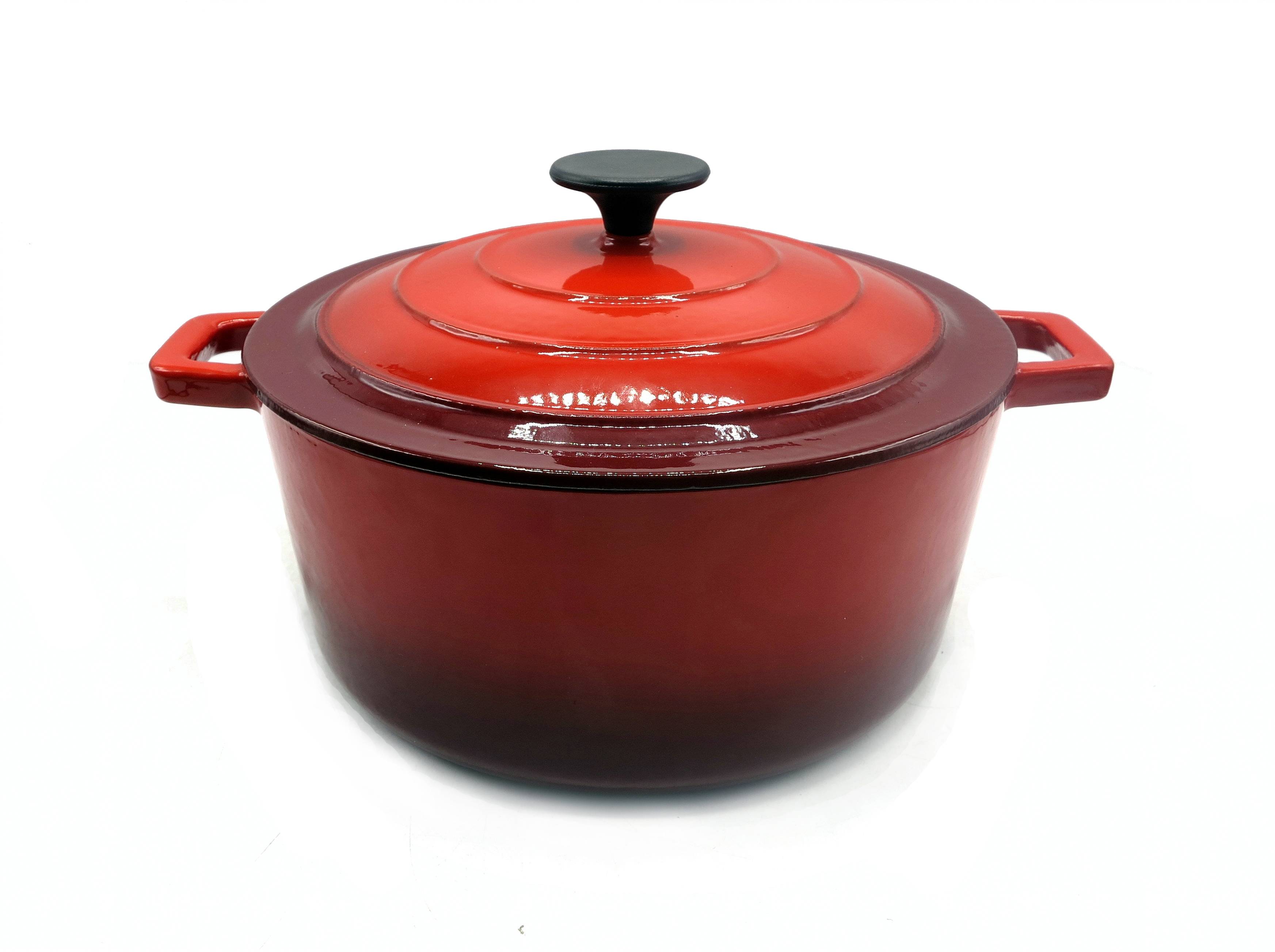 Amazon Hot sale  enamel cookware set insulated food warmer cast iron casserole for kitchen cooking delicious food dia 25.5CM