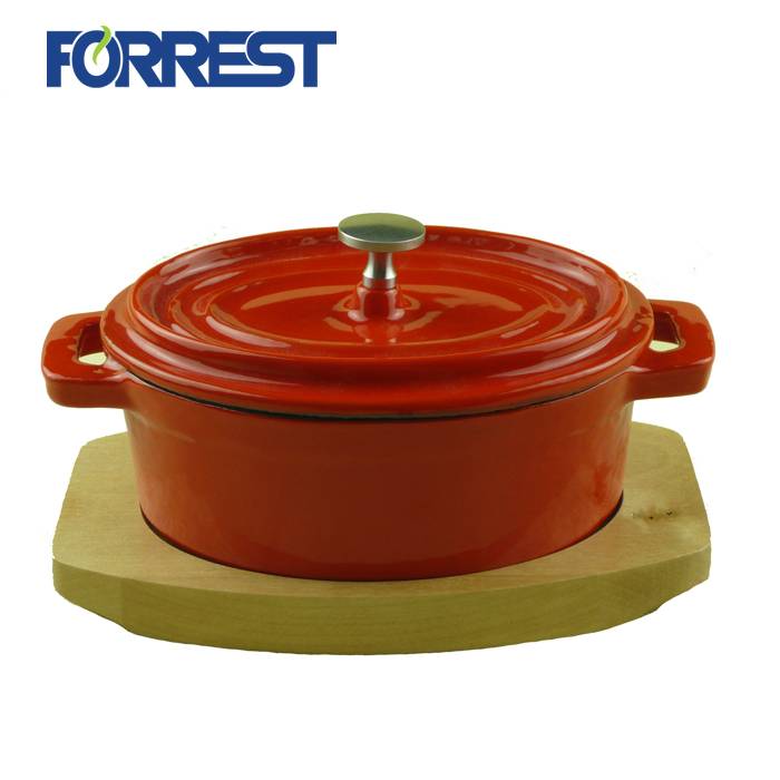 Cookware Cast iron Enamel  oval Casserole Dish with Lid