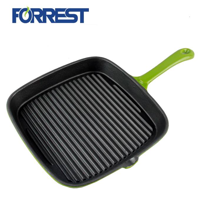 PriceList for Golden Cast Iron Grill - Rectangular cast iron removable handle frying pan – Forrest