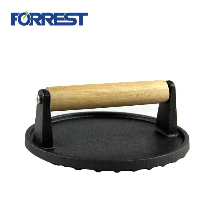 One of Hottest for Hand Make Iron Teapot - Round cokware cast iron grill press Vegetable oil  Meat & Poultry Tools – Forrest