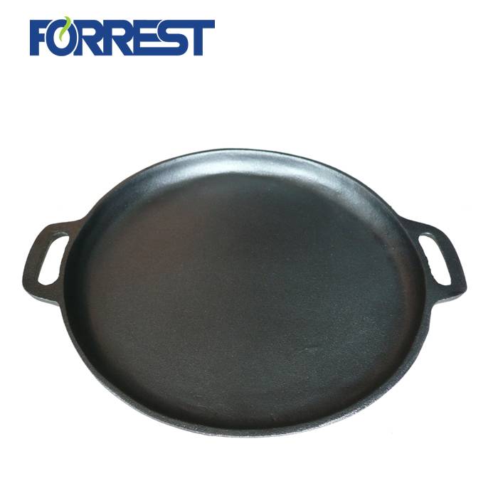 14" Round Cast Iron Pizza Pan for Baking Cooking