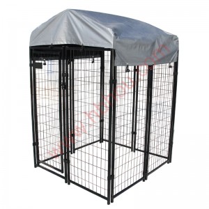 Best quality Crate Carrier Different Sizes - Metal Wire Dog Kennel Large Outdoor Playpen Black Powder Coated – Houtuo