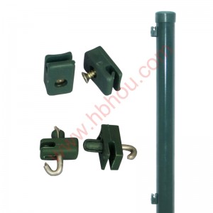 Metal Round Post Outdoor Euro Post With Clips Easy for Fence Install