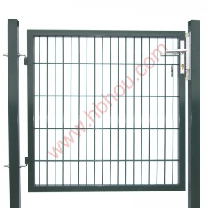 Metal Garden Gate With Single Wing Powder Coated Green Hot Sale