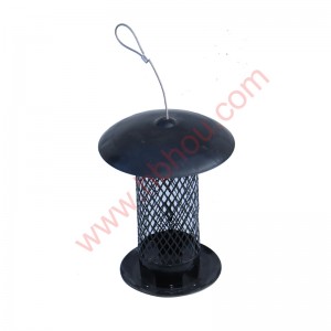 black round bird feeder