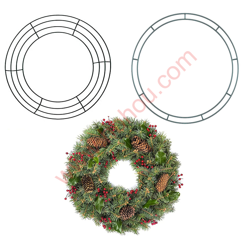 Wire Wreath Frame Metal Green DIY Floral Crafts for Decorations