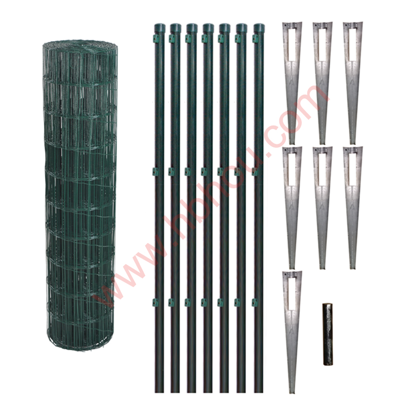 2022 China New Design Field Farm Fence U Post – Euro Fence Set Welded Garden Fence Green With Post And Anchor – Houtuo