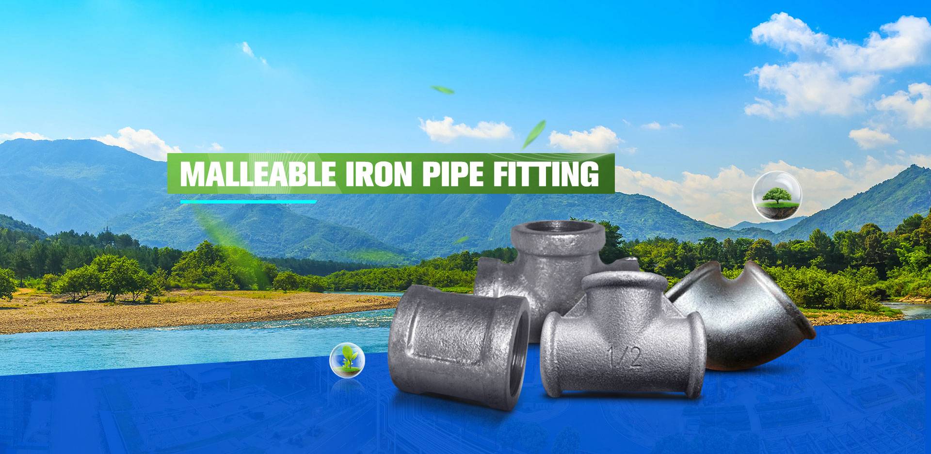 Malleable cast iron pipe fitting