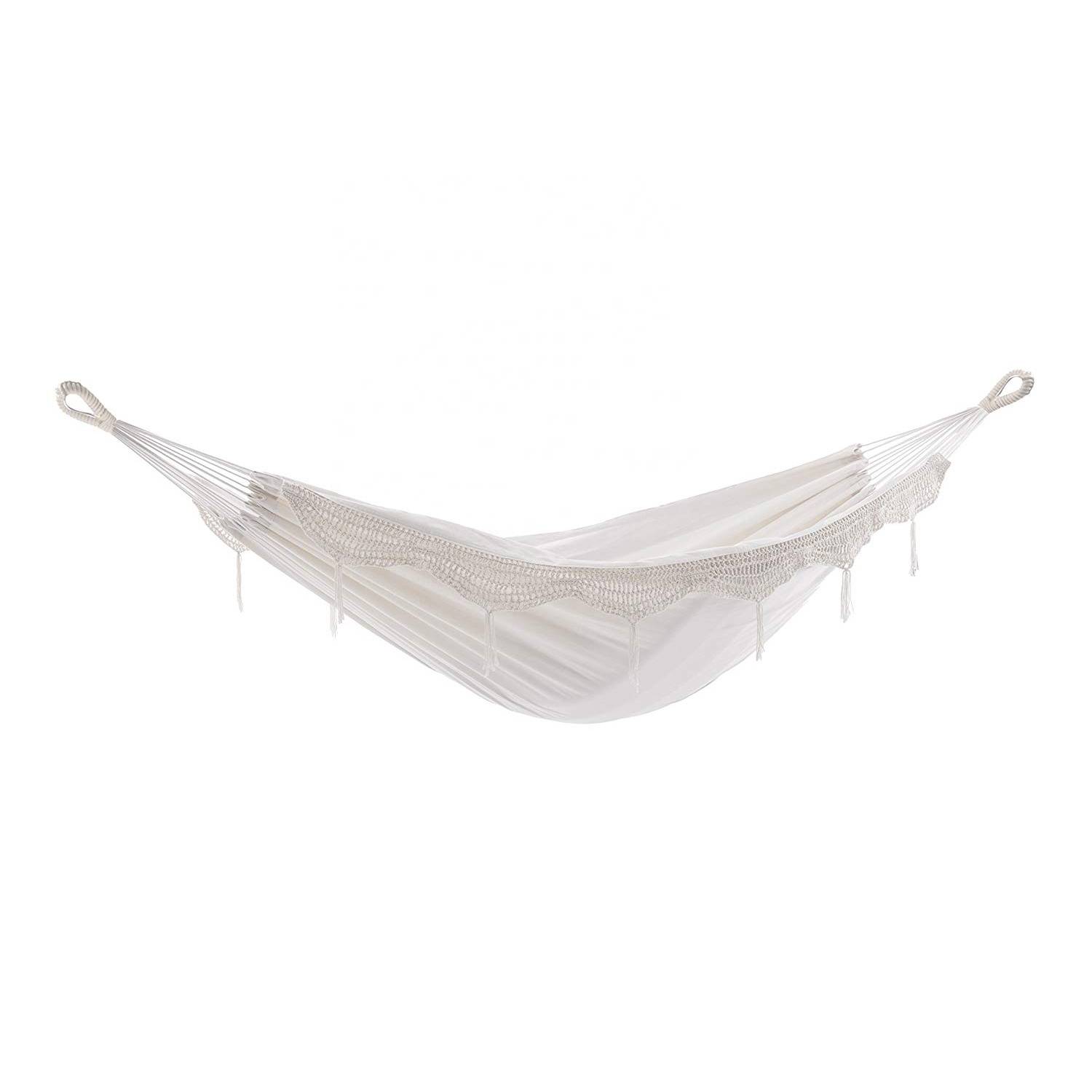 Hot New Products Hanging Basket Chair - White polycotton hammock princess tassel  hammock  camping hammock – Top Asian