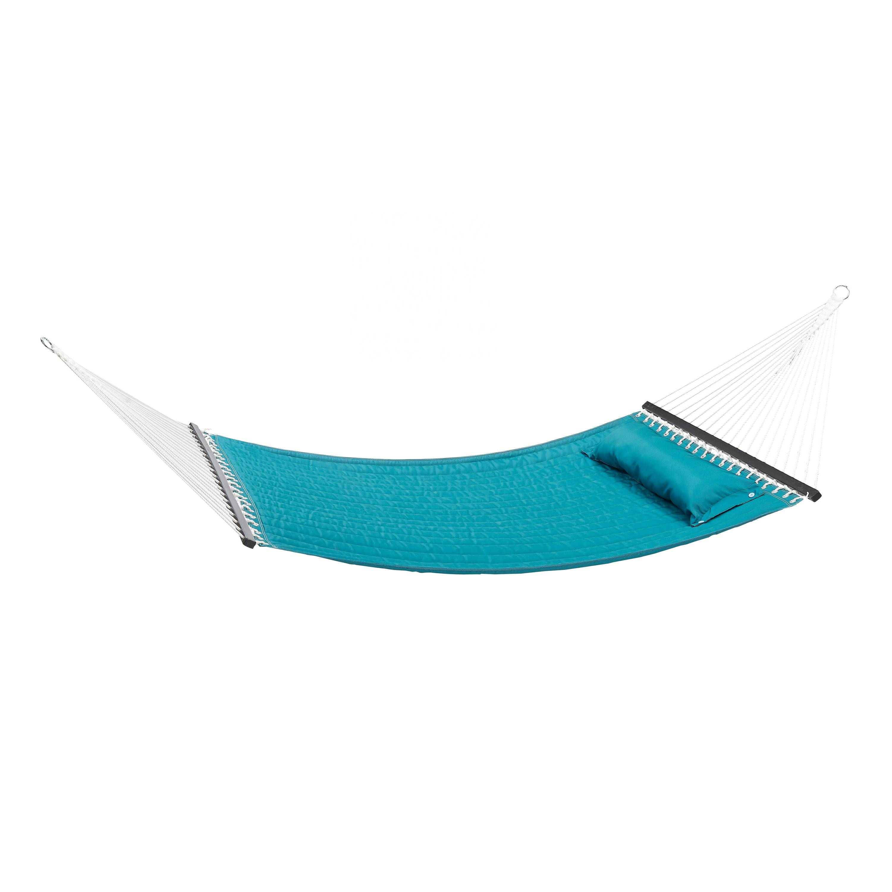 High Quality Quilted Double Hammock with Pillow Teal Camping Hammock