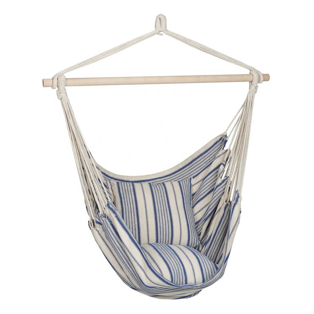 Best quality Hanging Patio Swing Chair - Striped Hanging Hammock Chair with Pillows – Top Asian
