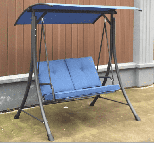 Factory Cheap Hot Double Hanging Swing Chair - Patio Steel Two Person Canopy Swing Chair Hammock Seat Cushioned Comfortable Seats Garden Swing – Top Asian