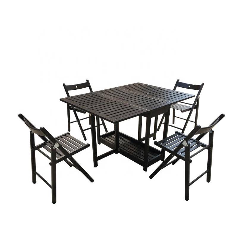 100% Original Metal Patio Side Table - Outdoor  Furniture dinning  table &chair set wooden folding table set Garden set – Top Asian