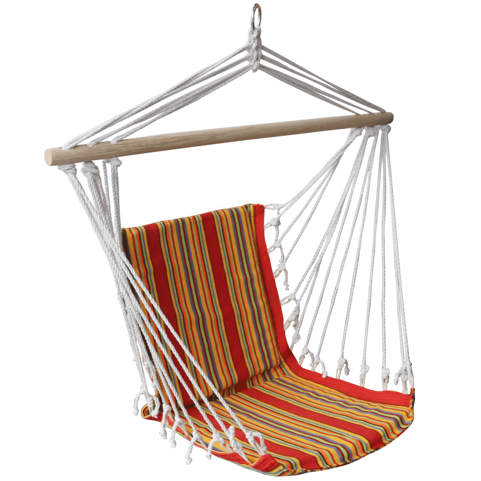 Pol.ycotton hammock chair with woodbar