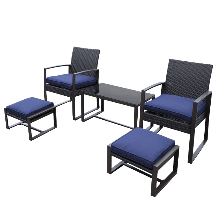 Comfortable Patio Steel Rattan/Wicker Sofa Set 5PCS