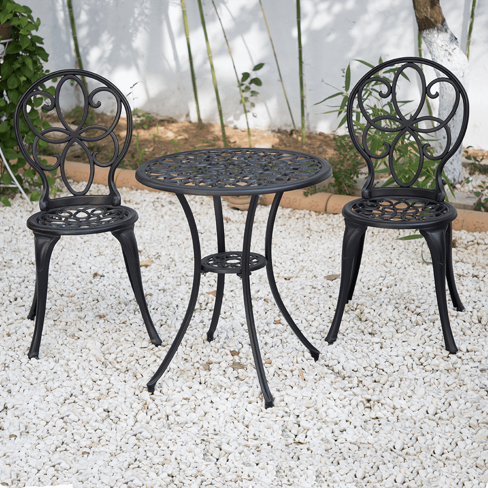 outdoor table set patio cast aluminum black color aluminum furniture set
