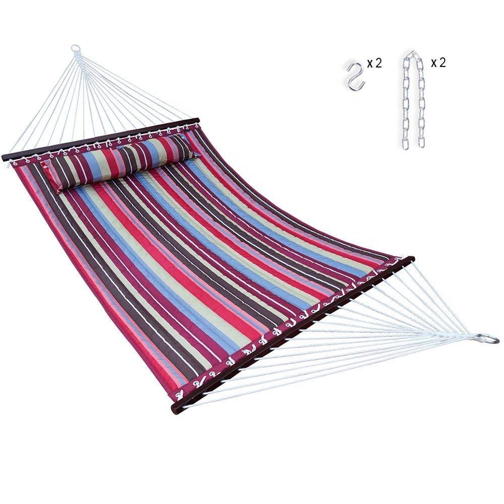Hot sale Heavy Duty Hammock Stand - Multi Color High Quality Quilted StripedHammock with Pillow Hanging Hammock – Top Asian